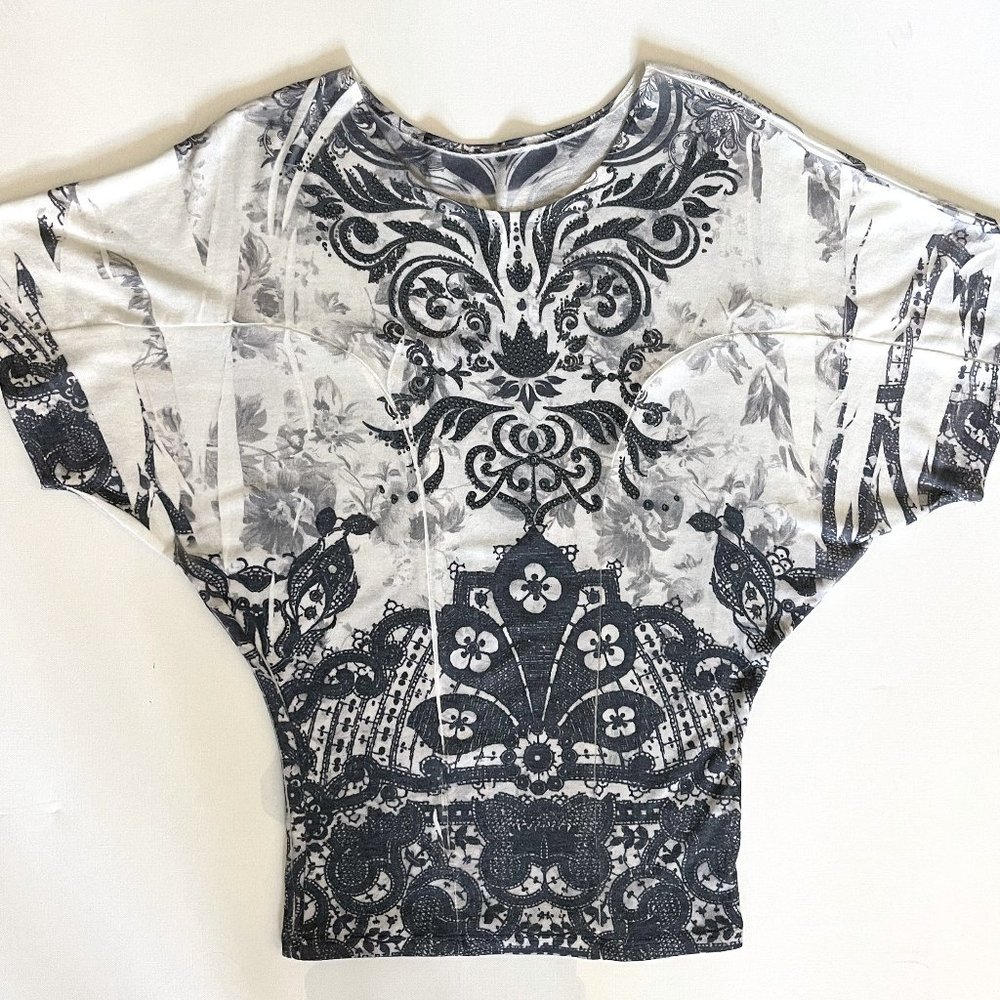 Stretch Knit Dolman Blouse with Rhinestones